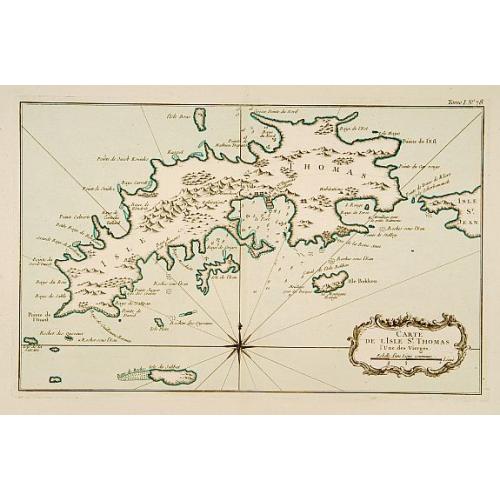 Old map image download for Carte de l'Isle St-Thomas l'Une des Vierges.
