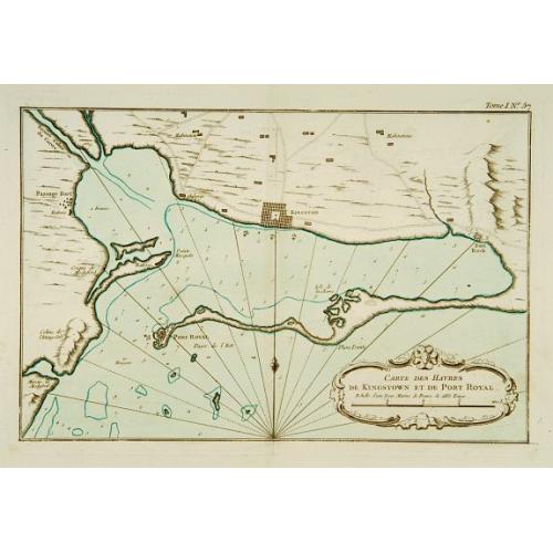 Old map image download for Carte des Havres de Kingstown et de Port Royal.