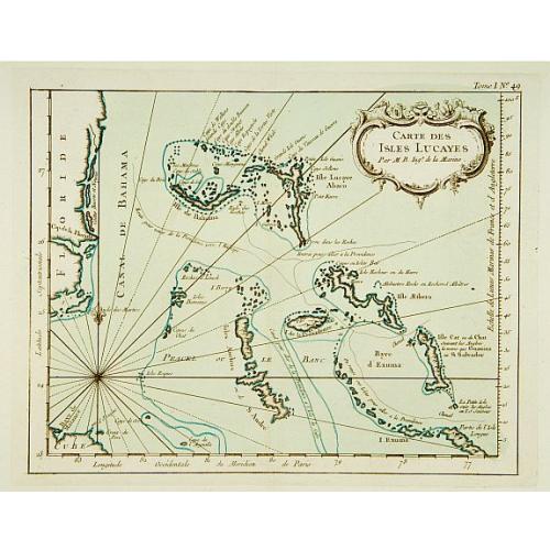 Old map image download for Carte des Isles Lucayes.