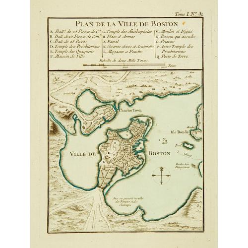 Old map image download for Plan de la Ville de Boston.