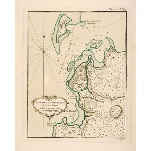 Old map image download for Environs du Fort Louis de la Guadeloupe.