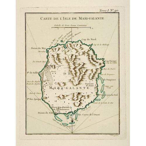 Old map image download for Carte de l'Isle de Marie-Galante.