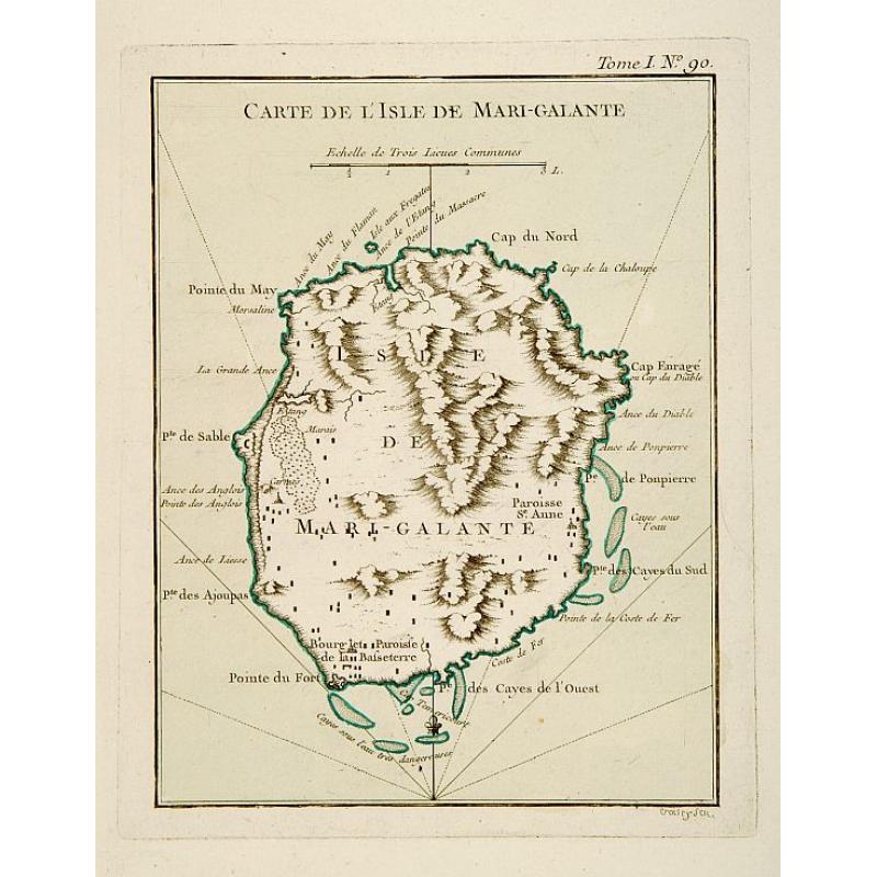 Carte de l'Isle de Marie-Galante.