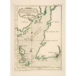 Carte des Isles de Miquelon et de St. Pierre et la Coste de Terre Neuve voisine.