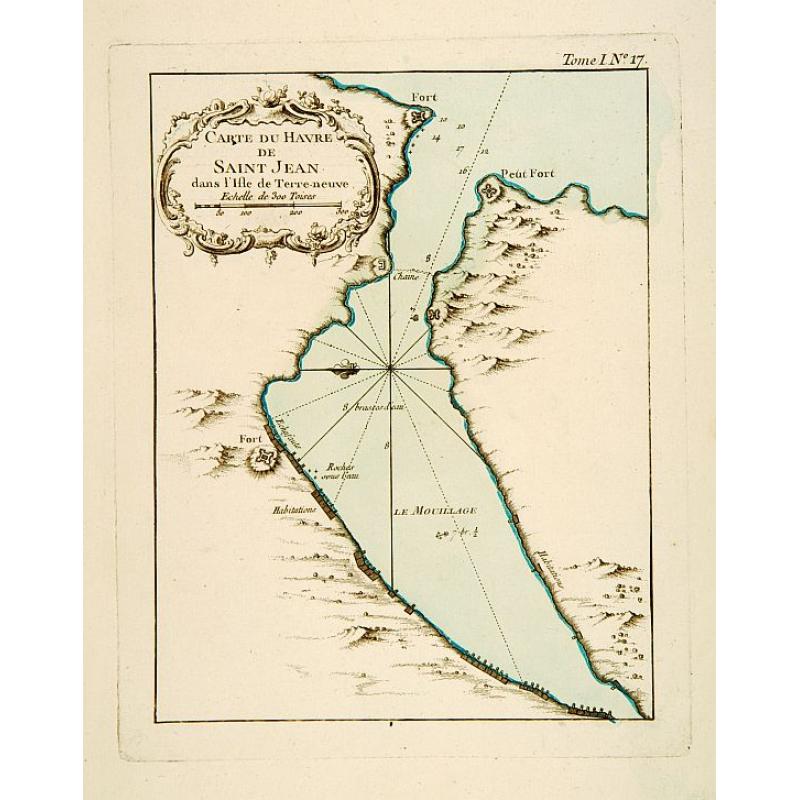 Carte du Havre de Saint-Jean dans l'Isle de Terre-neuve.