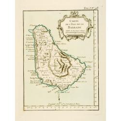 Carte de l'Isle de la Barbade.