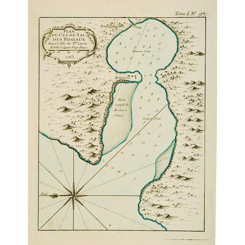 Old map image download for Plan du Cul de Sac des Roseaux dans l'Isle de Ste. Lucie.