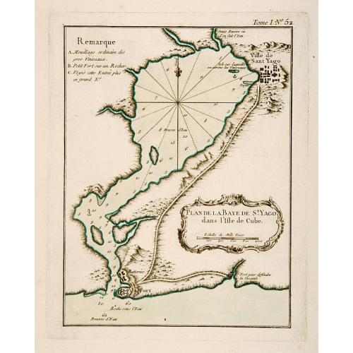 Old map image download for Plan de la Baye de St. Yago dans l'Isle de Cube.