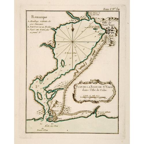 Old map image download for Plan de la Baye de St. Yago dans l'Isle de Cube.
