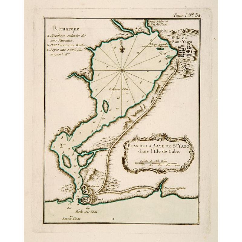 Plan de la Baye de St. Yago dans l'Isle de Cube.