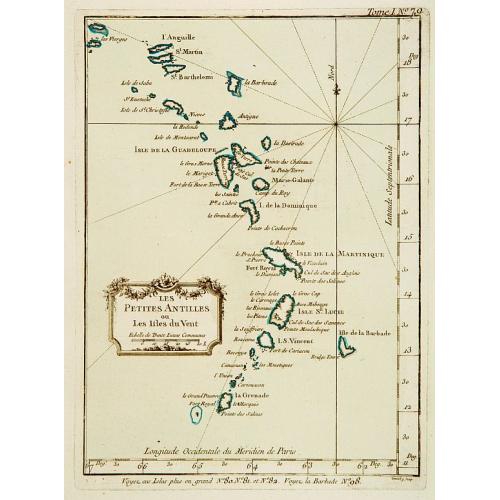 Old map image download for Les Petites Antilles ou Les Isles du Vent.