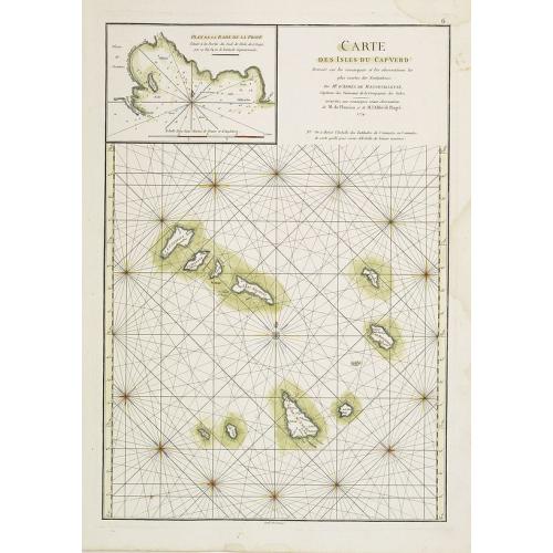 Old map image download for Carte des Iles du Cap-Verd Dressée sur les remarques et les observations les plus exactes des Navigateurs.