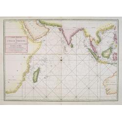 Carte réduite de l'Océan Oriental, depuis Le Cap de Bonne Espérance jusqu'à l'Isle Formose.