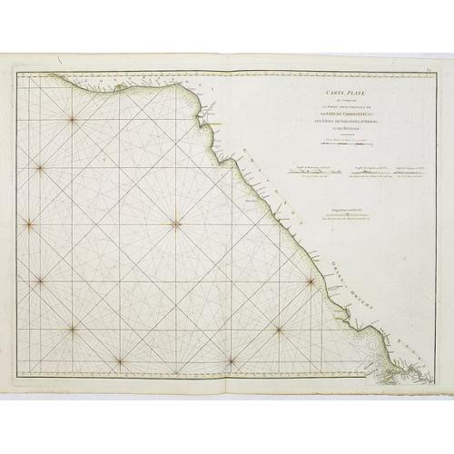 Old map image download for Carte Plate qui comprend La partie septentrionale de LA Cöte de Coromandel et les Côtes de Golconde , D' Orcha et de Bengale.