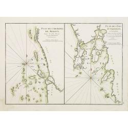 Plan de l'Archipel de Merguy, depuis les Isles Moscos jusqu'à l'Isle Domel. / Plan de l'Isle Junkseilon et de son Port. Situés à la côte de Queda... Plan de la Rivière de Surate.