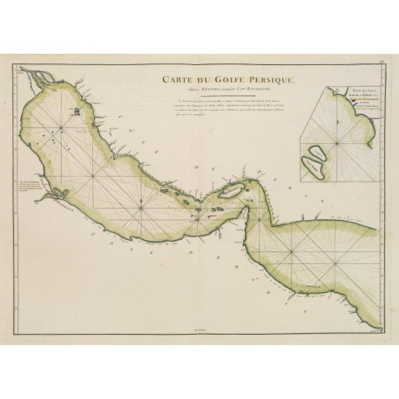 Carte du Golfe Persique depuis Bassora jusqu'au Cap Rasalgate.