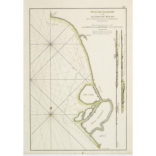 Old map image download for Plan de Salangor et de la Cote de Malaye depuis la Pointe de Caran jusqu'au Mont Parcelar.