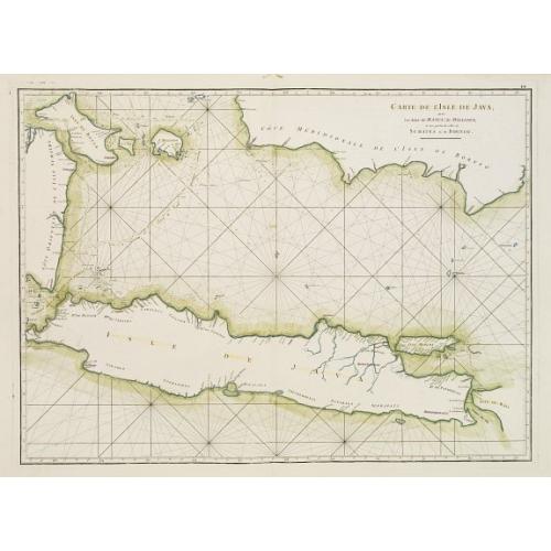Old map image download for Carte de l\'Isle de Java avec les Isles de Banca, de Biliton, et une partie de cellesd de Sumatra et de Bornéo.