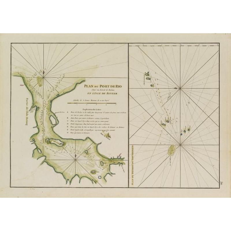 Plan du Port de Rio situé au détroit de Malaca en l'Isle de Bintam. / Plan du Détroit du Gouverneur.