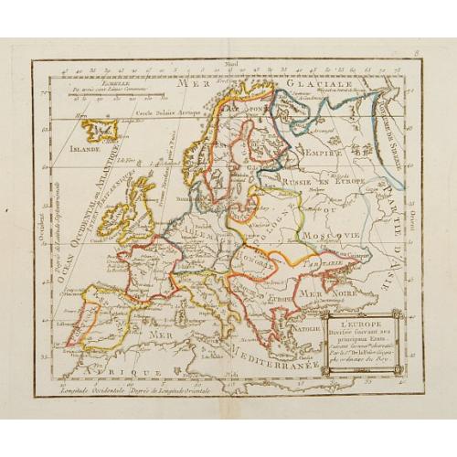 Old map image download for L\'Europe Divisée Suivant ses principaux Etats ..