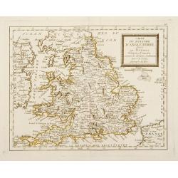 Carte du Royaume de l'Angleterre divisé par Provinces, Schires ou Comtés ..