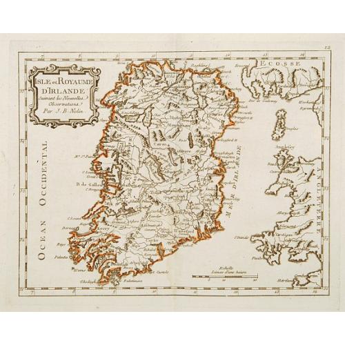 Old map image download for Isle et Royaume D'Irlande ..