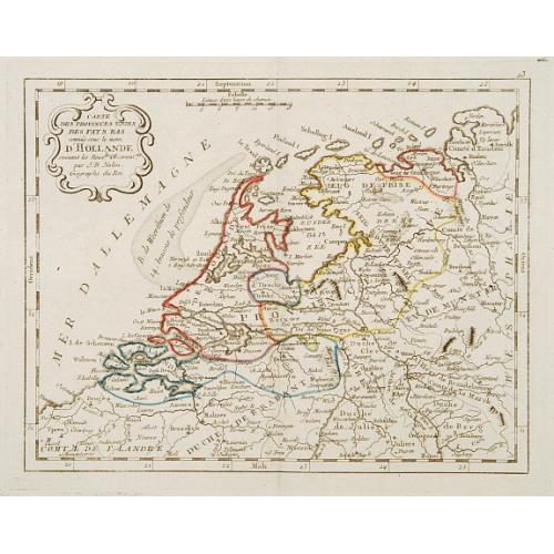 Old map image download for Carte des Provinces Unies Des Pays-Bas connüe sous le nom D'Hollande ..