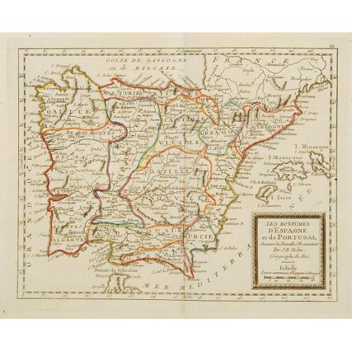 Old map image download for Les Royaumes d'Espagne et de Portugal ..