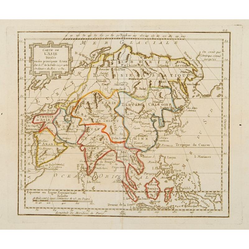 Carte de l'Asie Divisée entre Ses principaux Etats ..
