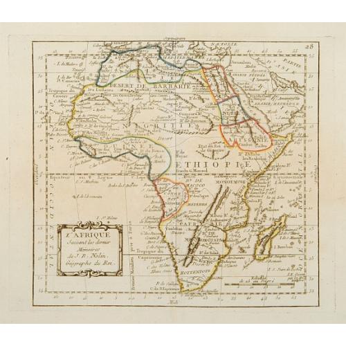 Old map image download for L'Afrique Suivant les dernier Mémoires de J.B.Nolin..
