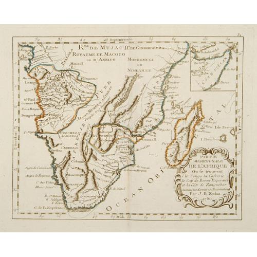 Old map image download for Partie Méridionale de l'Afrique Ou se trouvent le Congo la Cafrerie le Cap de Bonne Espérance et la Côte de Zanguébar..