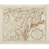 Old map image download for La Virginie, Pennsilvanie, Nouvelle Angleterre, et autres Pays fesant partie des Possessions Angloises, en Amérique..