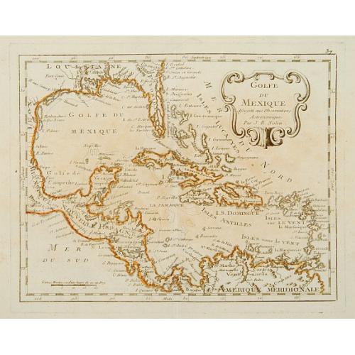 Old map image download for Golfe du Mexique Assujetti aux Observations Astronomiques Par J.B.Nolin.