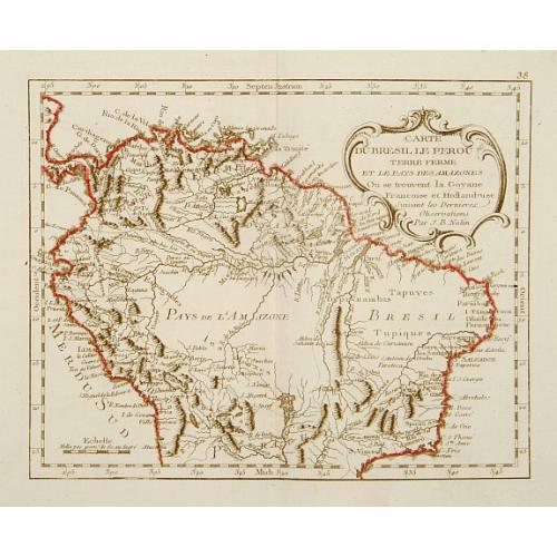 Old map image download for Carte du Bresil Le Perou Terre ferme et le Pays des Amazones..