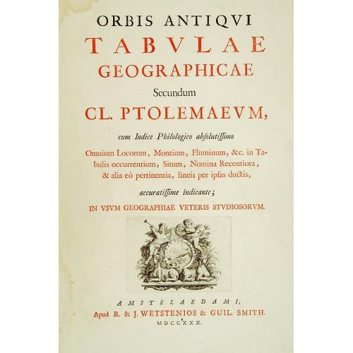 Old map image download for (Title page) Orbis Antiqui Tabulae Geographicae Secundum Cl. Ptolemaeum. . .