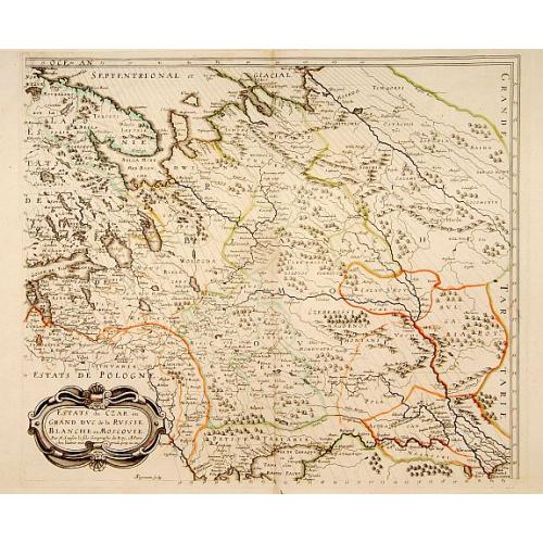 Old map image download for Estats du Czar ou Grand Duc de la Russie Blanche ou Moscovie.
