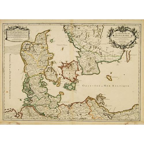 Old map image download for Le Royaume de Danmark subdivisé en ses Principales Provinces..