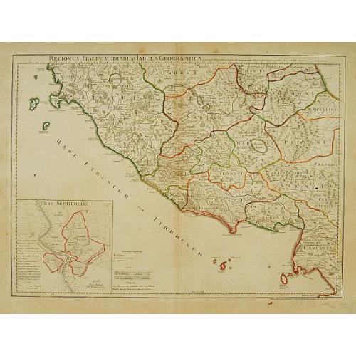 Old map image download for Regionum Italiae mediarum Tabula Geographica. . .