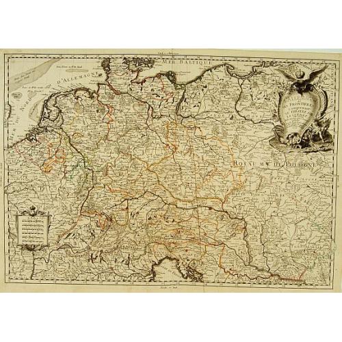 Old map image download for L\'Allemagne et ses Frontières, comprenant le théatre de la Guerre..