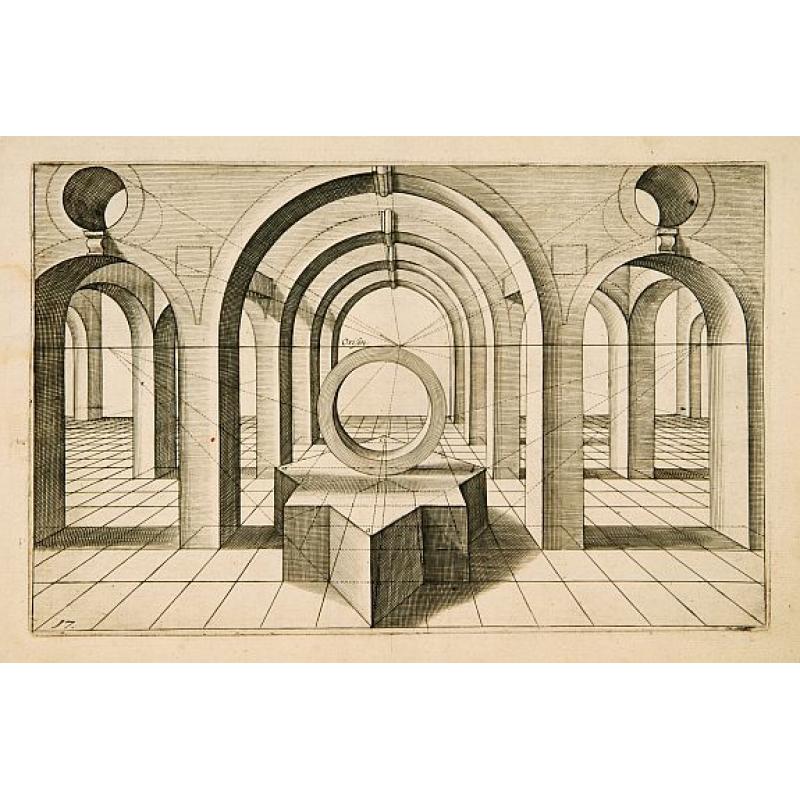 Perspective print by Vredeman de Vries.