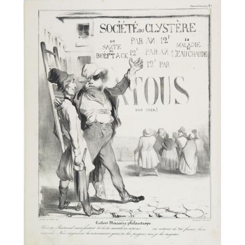 Old map image download for Société du Clystère. Robert Macaire  philantrope. Vois-tu Bertrand . . . Caricaturana (Plate 2)