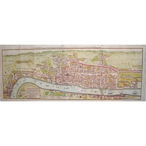 Old map image download for London and Westminster in the Reign of Queen Elizabeth Anno Dom 1563.