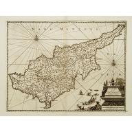 Old map image download for Cypre, île de la Méditerrannée.
