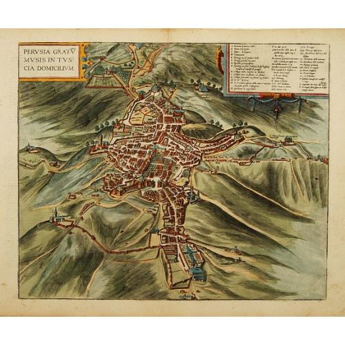 Old map image download for Perusia gratu musis in Tuscia domicilium. (Perugia)
