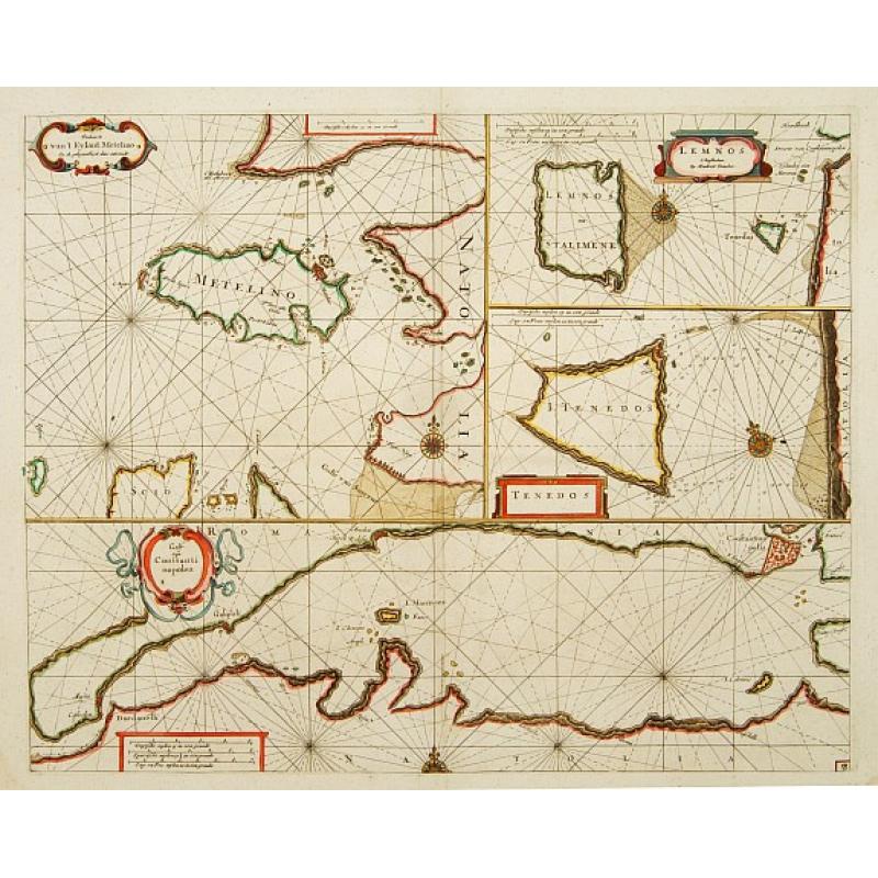 Paskaarte van't Eylant Metelino?/Golf van Constantinopolen/Tenedos/Lemnos.