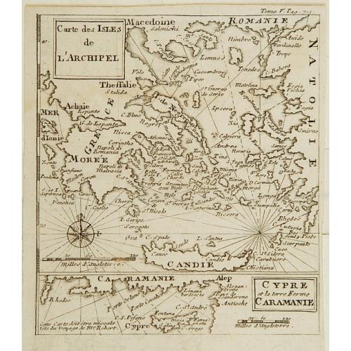 Old map image download for Carte des Isles de l'Archipel. / Cypre et la terre ferme Caramante.