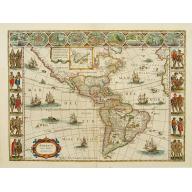 Old, Antique map image download for Americae Nova Tabula.