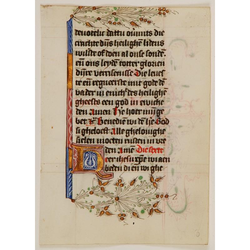 A wonderful vellum leaf from a Dutch Book of Hours.