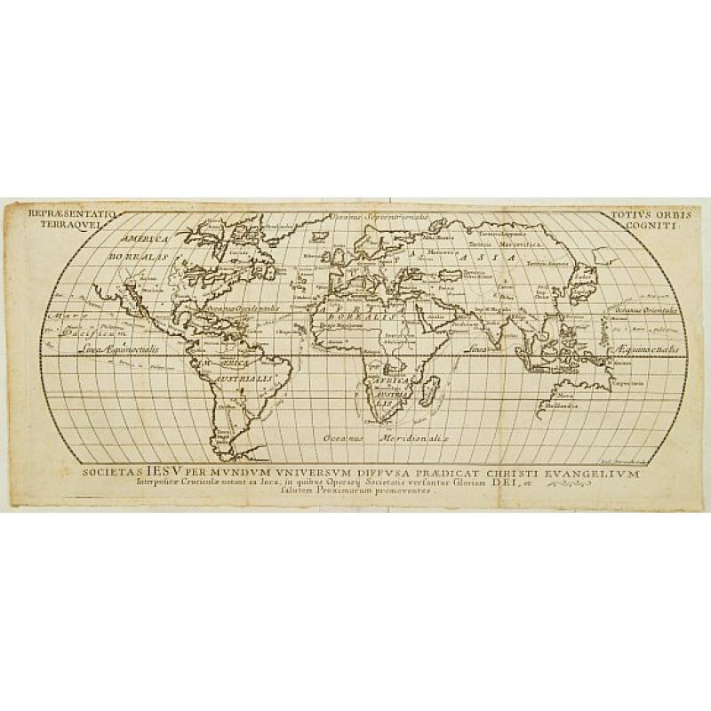 Repraesentatio totius orbis terraoquei cogniti..