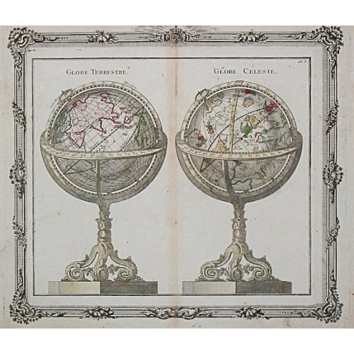 Old map image download for Globes Terrestre / Céleste